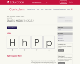 Grade K: Module 1: Cycle 2- Letters h and p