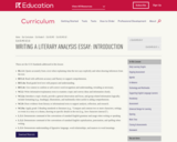 Writing a Literary Analysis Essay: Introduction