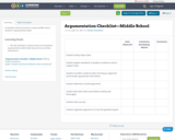 Argumentative  Checklist—Middle School