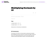 Illustrative Mathematics... Multiplying decimals by 10