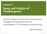 Using Bases and Heights to find Area of Parallelograms