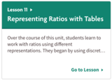 Representing Ratios with Tables
