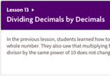 Dividing Decimals by Decimals