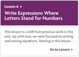 Write Expressions Where Letters Stand for Numbers