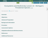 Ecosystems and Biodiversity Lesson 10 : Michigan's Threatened Species