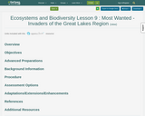 Ecosystems and Biodiversity Lesson 9 : Most Wanted - Invaders of the Great Lakes Region