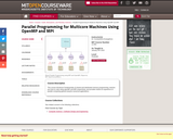 Parallel Programming for Multicore Machines Using OpenMP and MPI, January IAP 2010