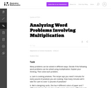 Analyzing Word Problems Involving Multiplication