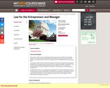 Law for the Entrepreneur and Manager, Spring 2003