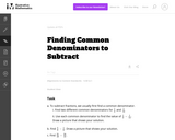 Finding Common Denominators to Subtract