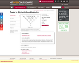 Topics in Algebraic Combinatorics, Spring 2006