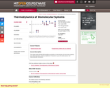 Thermodynamics of Biomolecular Systems, Fall 2005