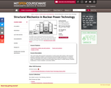 Structural Mechanics in Nuclear Power Technology, Fall 2006