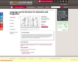 Language and its Structure III: Semantics and Pragmatics, Spring 2005
