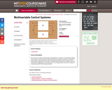 Multivariable Control Systems, Spring 2004