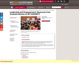 Leadership and Empowerment: Resources from Graduate Women at MIT (GWAMIT), Spring 2012