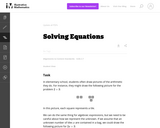 Solving Equations