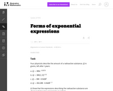 Forms of exponential expressions