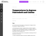 Temperatures in Degrees Fahrenheit and Celsius