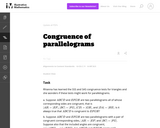 G-CO, G-SRT Congruence of parallelograms