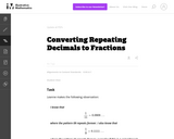 8.NS Converting Repeating Decimals to Fractions