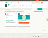 Decomposing Decimals Into Place Values Up to Hundredths