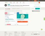 Use the Four Basic Operations to Find a Missing Number