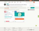 Use the Four Operations with Parentheses to Find a Missing Number