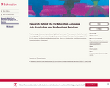 Research Behind the EL Education Language Arts Curriculum and Professional Services