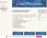 Core Practices - A List and Links for Practices Related to Instruction