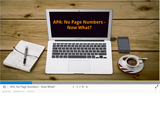 APA: No Page Numbers - Now What?