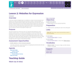 CS Discoveries 2019-2020: Web Development Lesson 2.2: Websites for Expression