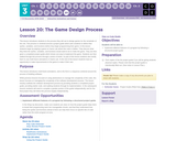 CS Discoveries 2019-2020: Interactive Animations and Games Lesson 3.2: The Game Design Process