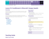 CS Fundamentals 8.13: Conditionals in Minecraft: Voyage Aquatic