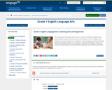 Common Core Curriculum Grade 1 ELA: Listening and Learning Strand