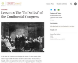 Lesson 2: The "To Do List" of the Continental Congress