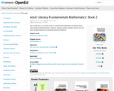 Adult Literacy Fundamentals Mathematics: Book 2