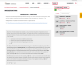Pre-Calculus Course Content, 7. Inverse functions, Inverse Functions