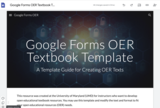 Google Sites OER Textbook Template: A Template Guide to Creating OER Textbooks