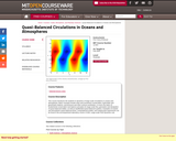 Quasi-Balanced Circulations in Oceans and Atmospheres, Fall 2009