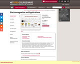 Electromagnetics and Applications, Spring 2009