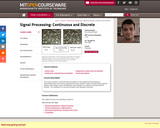 Signal Processing: Continuous and Discrete, Fall 2008