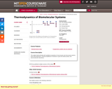 Thermodynamics of Biomolecular Systems, Fall 2005