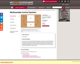 Multivariable Control Systems, Spring 2004