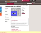 Photovoltaic Solar Energy Systems, Fall 2004