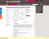 Modeling and Simulation of Dynamic Systems, Fall 2006