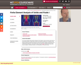 Finite Element Analysis of Solids and Fluids I, Fall 2009