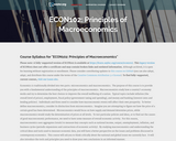 ECON102: Principles of Macroeconomics