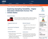 Exploring Sampling Variability - Higher Education Attainment Across the United States