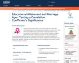 Educational Attainment and Marriage Age - Testing a Correlation Coefficient's Significance